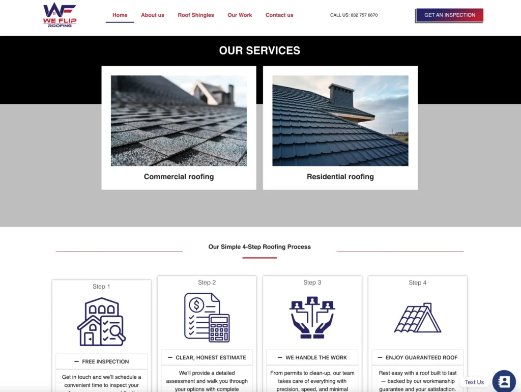 We Flip Roofing, rynox digital, case study