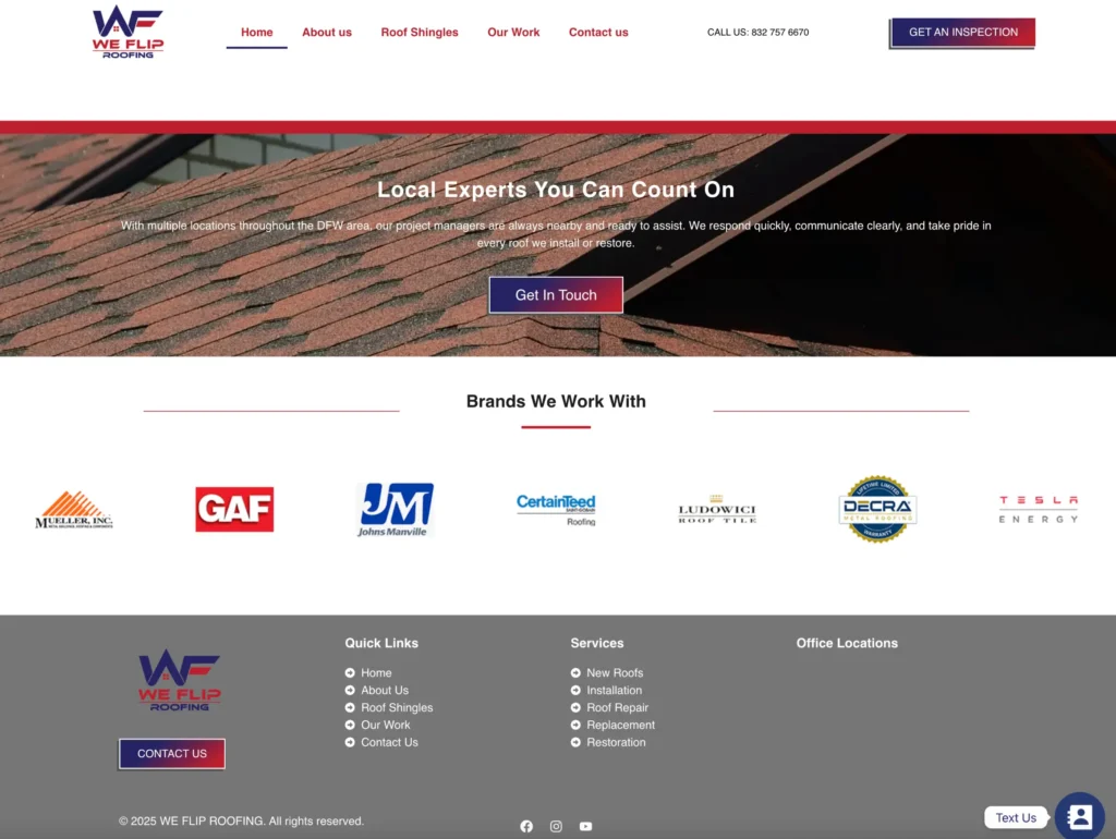 We Flip Roofing, rynox digital, case study