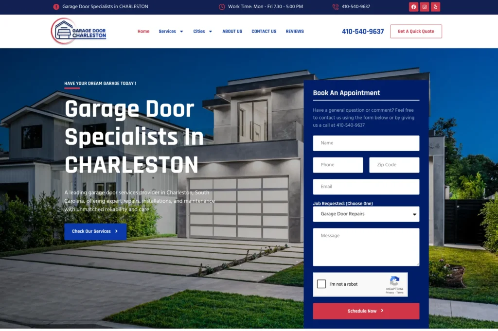 Garage Door Charleston, case study, rynox digital
