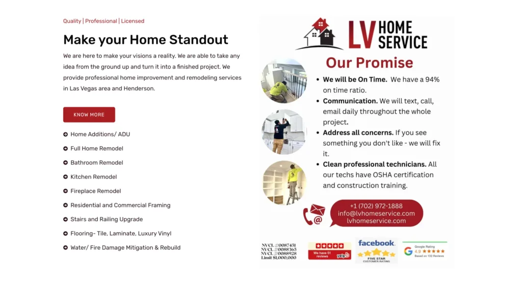 LV Homes Service, case study, rynox digital