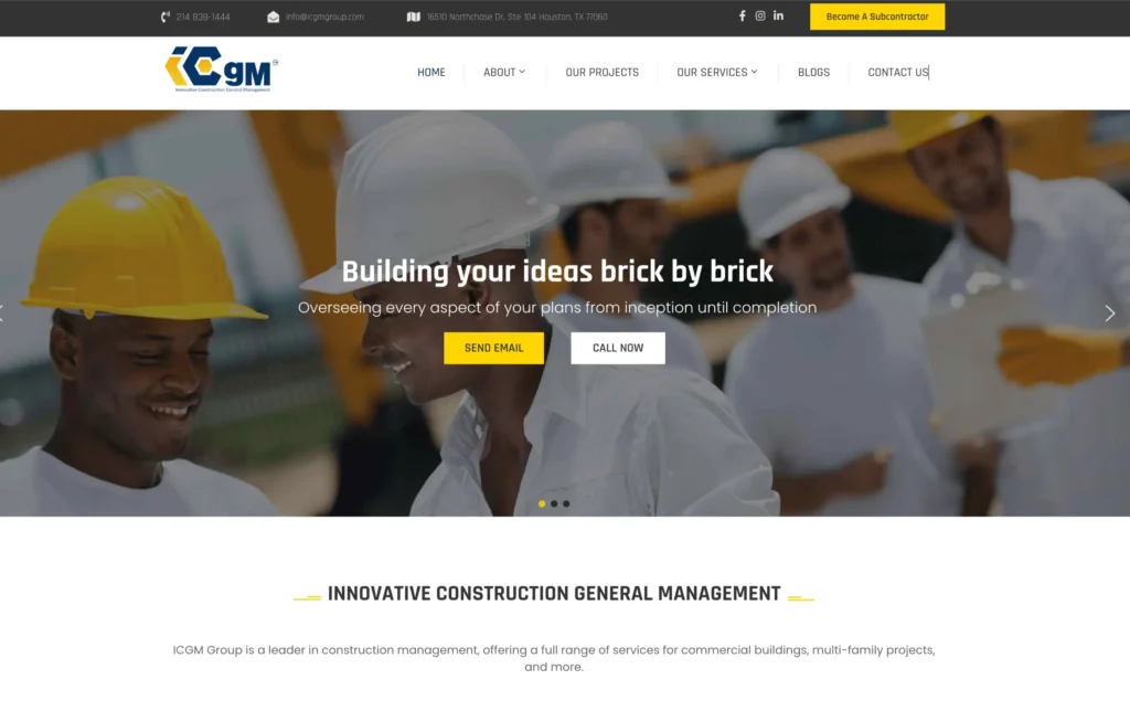 ICGM Construction, case study, rynox digital
